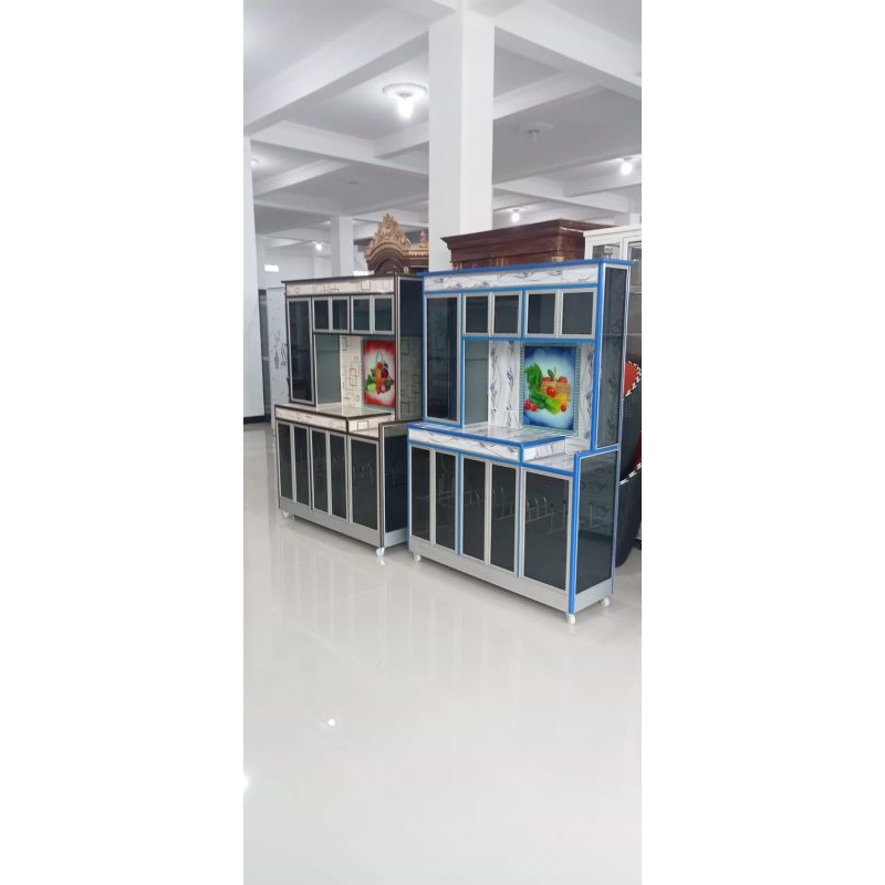 Rak piring aluminium kaca minimalis, rak aluminium kaca, rak piring minimalis, rak piring murah Dema