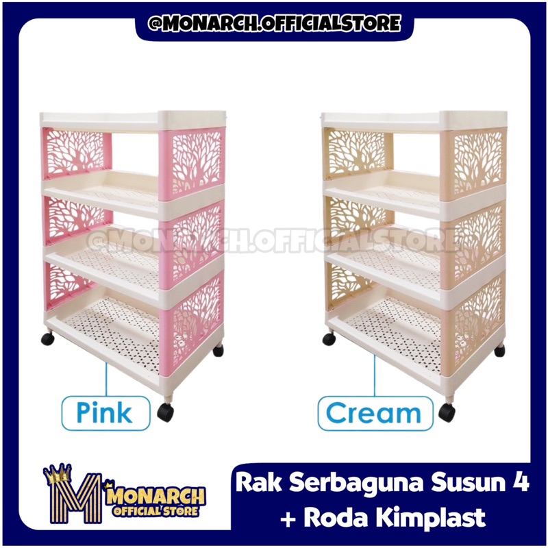 RAK SERBAGUNA EXTRA BESAR SUSUN 4 + RODA KIMPLAST / RAK PORTABLE