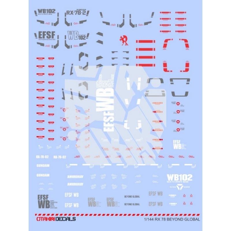 RX 78 BEYOND GLOBAL DECAL PRE CUT