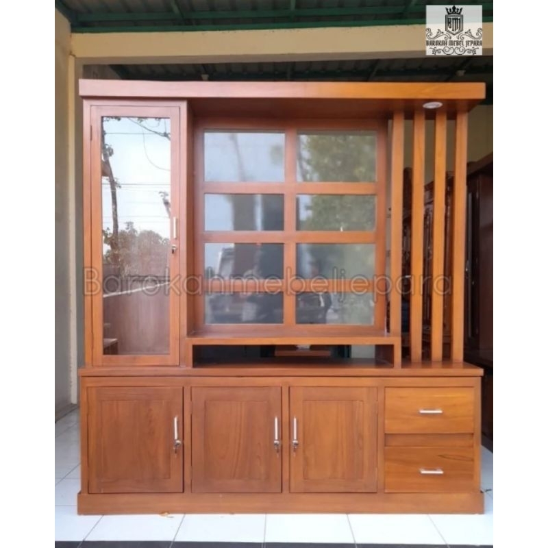 Bufet TV / Bufet Partisi kayu / bufet penyekat ruangan jati