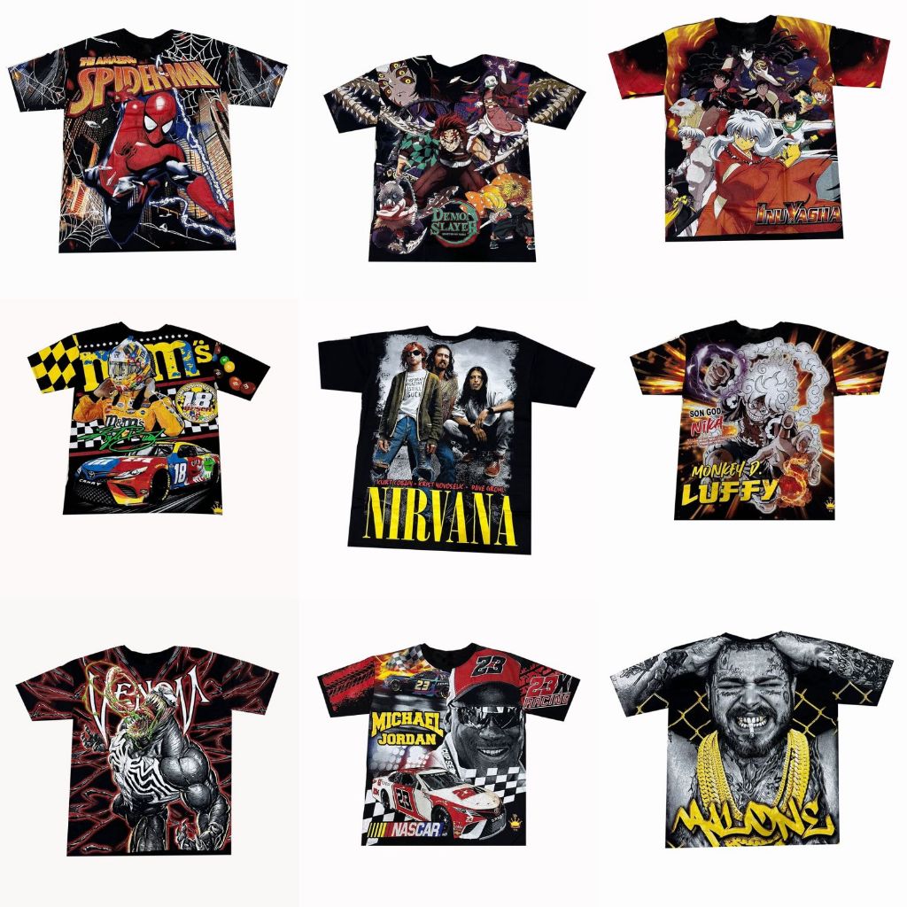 [Crown] Kaos oversized tshirt aop thailand