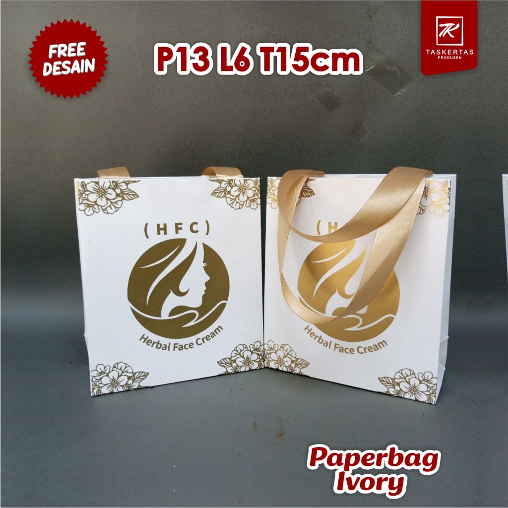 

Paperbag Skincare Paperbag Custom Ivory uk medium Free Desain