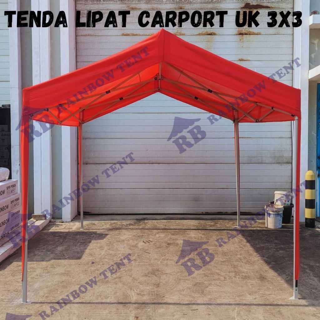 Tenda Lipat Carport Super Premium (1,4mm) Ukuran 2,7x3meter + Atap D800 Tebal