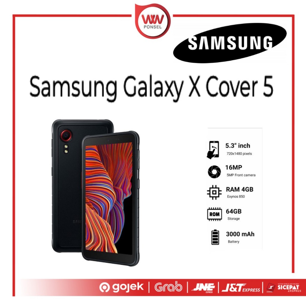 Hp Samsung Galaxy X Cover 5 Ram 4GB Internal 64GB Garansi Resmi
