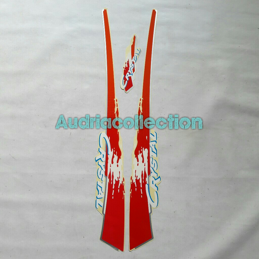 Stiker Striping Motor Suzuki Crystal Tune 1992 Merah