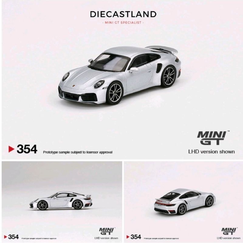 Mini GT #354 Porsche 911 Turbo S GT Silver Metallic MGT00354 MiniGT MGT Porsche Silver Metalik Abu G