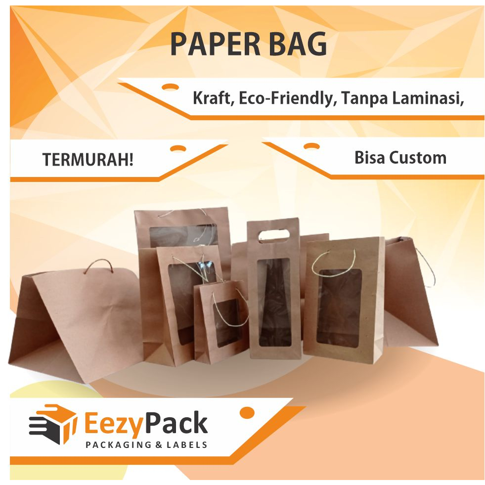 

(ISI 12)Paper Bag Shopping Bahan Kertas Coklat/ Tas Kertas Polos/ Paper Bag Tali Kertas