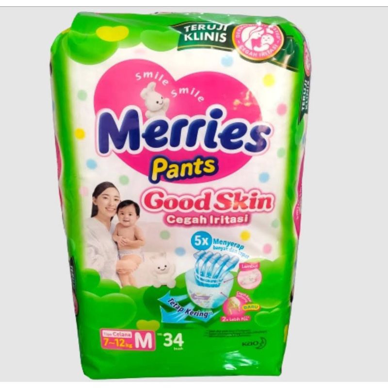 PAKET 2 BALL MERRIES GOODSKIN M34 / 68PCS / POPOK MURAH / MERRIES GOODSKIN popok bayi