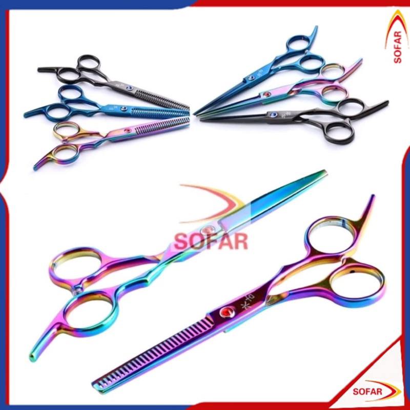 Brainbow 6" Gunting Rambut Profesional Untuk Salon