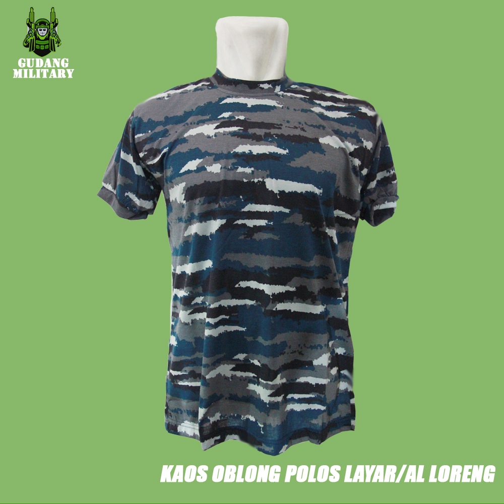 Kaos Oblong Loreng Layar AL Polos - Kaos Loreng Layar AL