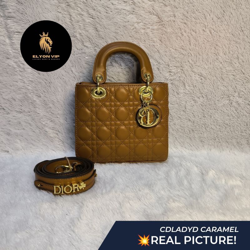 TAS LADY DIOR KULIT ASLI IN CARAMEL