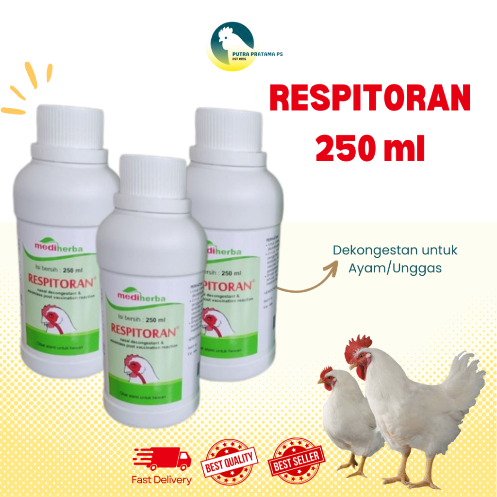 RESPITORAN 250 ml Dekongestan Terbaik untuk Ayam/Unggas Medion
