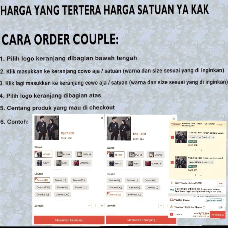 BAJU KAOS COUPLE PASANGAN LENGAN PANJANG / BAJU KAOS COUPLE PASANGAN / BAJU  COUPLE PASANGAN / BAJU KAOS COUPLE PASANGAN/ COWOK/CEWEK-1