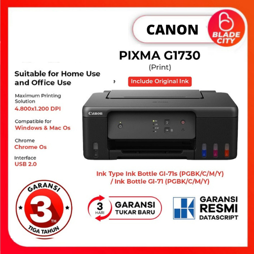 Printer Canon PIXMA Ink G1730 Canon Printer PIXMA G1730 Colour Print