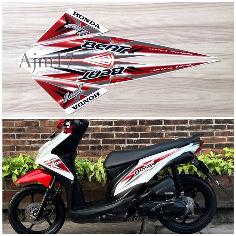 STIKER STRIPING BEAT 2015 MERAH PUTIH