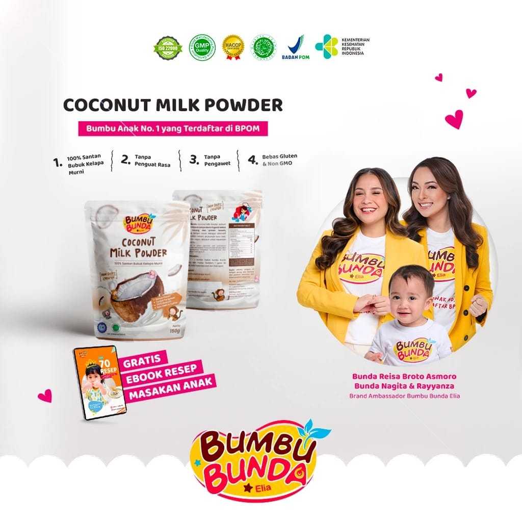 

Bumbu Bunda Elia Coconut Milk Powder / Santan MPASI / Santan Anak / BB Booster MPASI / Santan Organik