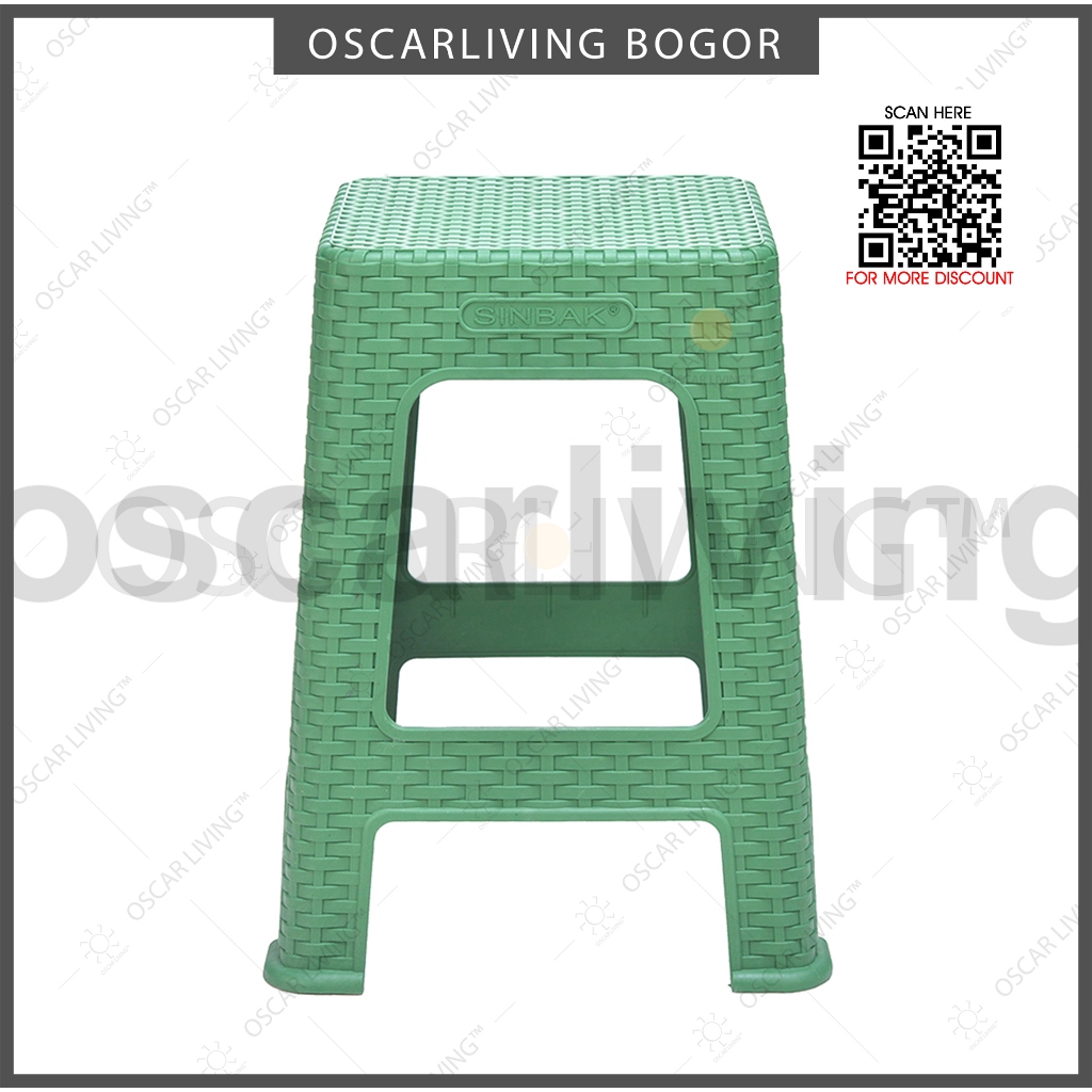 Kursi Baso Sinbak 1 Pcs Hijau Motif Rattan Instant