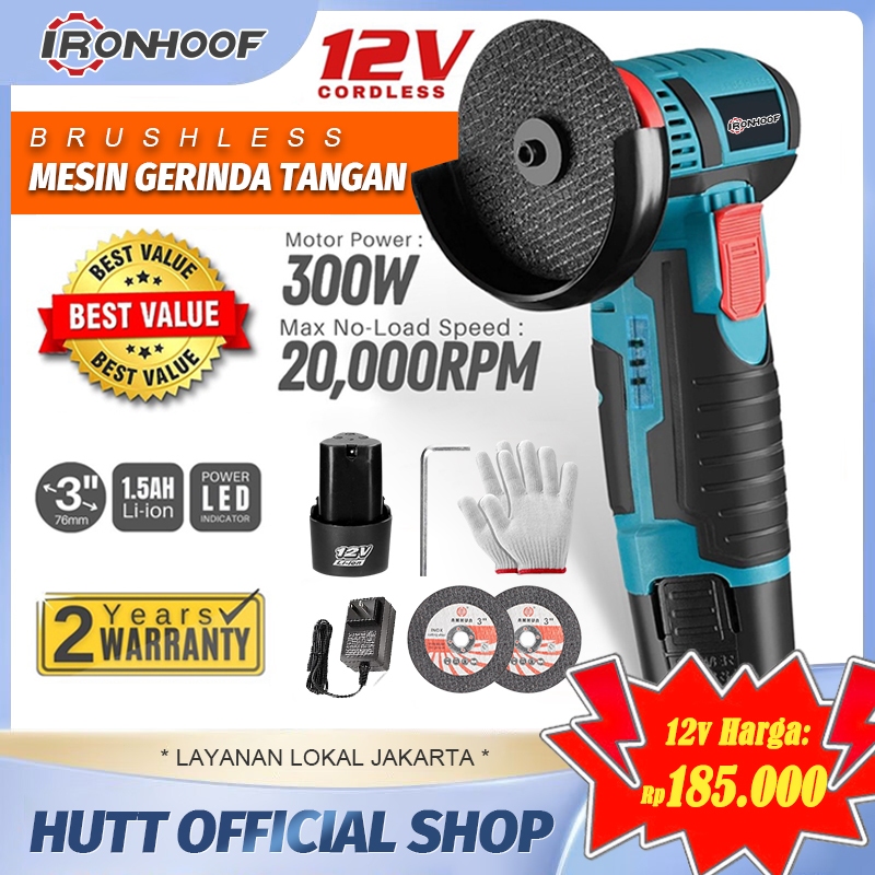IRONHOOF KIT GERINDA SUDUT MINI 2500W PENGGILING SUDUT LISTRIK MINI 19500RPM, GERINDA SUDUT LISTRIK