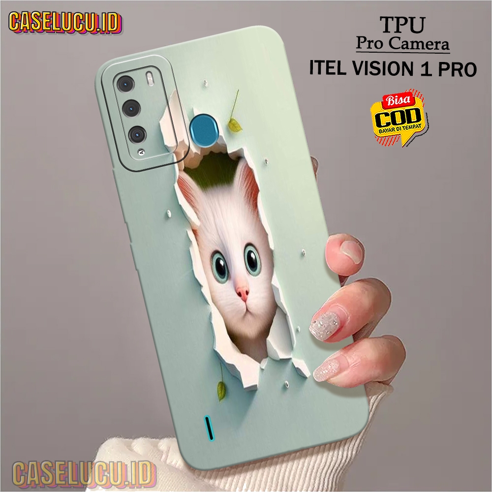 Casing Hp Itel Vision 1 Pro Terbaru - Fashion Case kucing - Case Itel Vision 1 Pro - Soft Case Hp Itel Vision 1 Pro - Kesing Hp - Silikon Hp - Cover Hp - Case Lucu - Aksesoris Handphone - Premium 3D Pro Camera