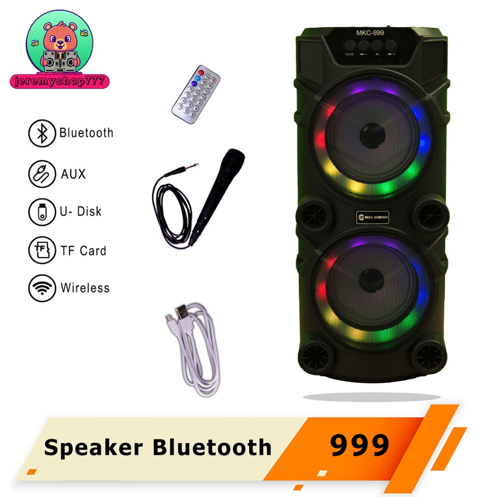 JEREMYSHOP777 - Speaker Bluetooth KIMISO/BRAIN POWER MKC-999 FREE 1 MICROPHONE KABEL