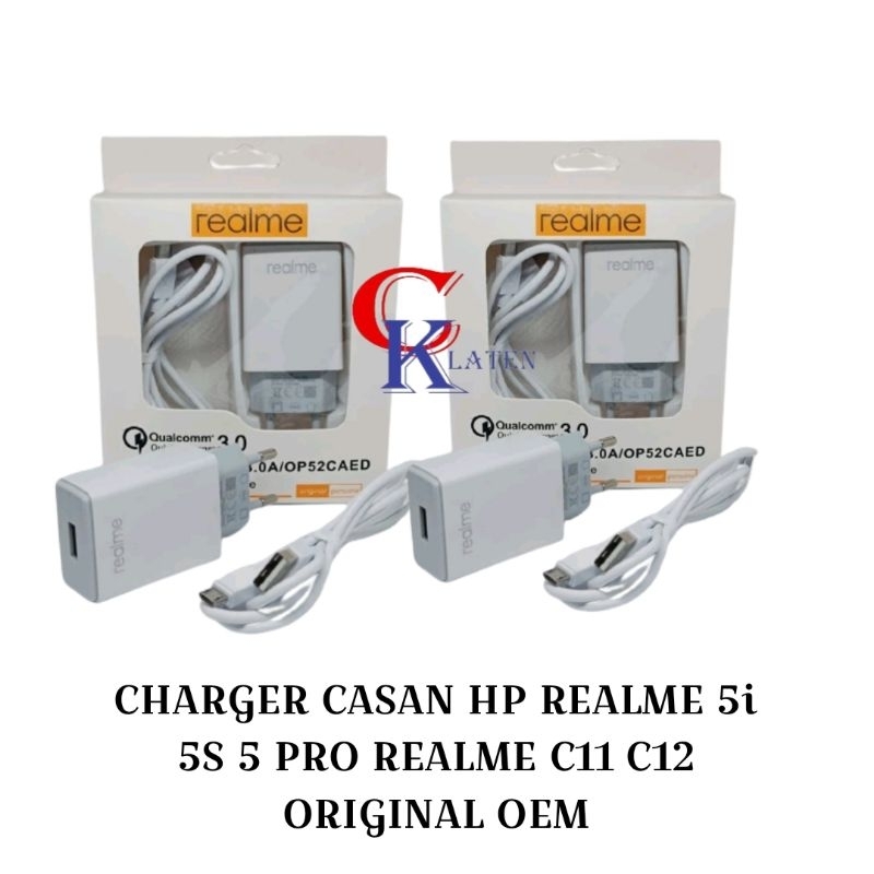 CHARGER CASAN HP REALME 5i 5S 5 PRO REALME C11 C12 ORIGINAL OEM