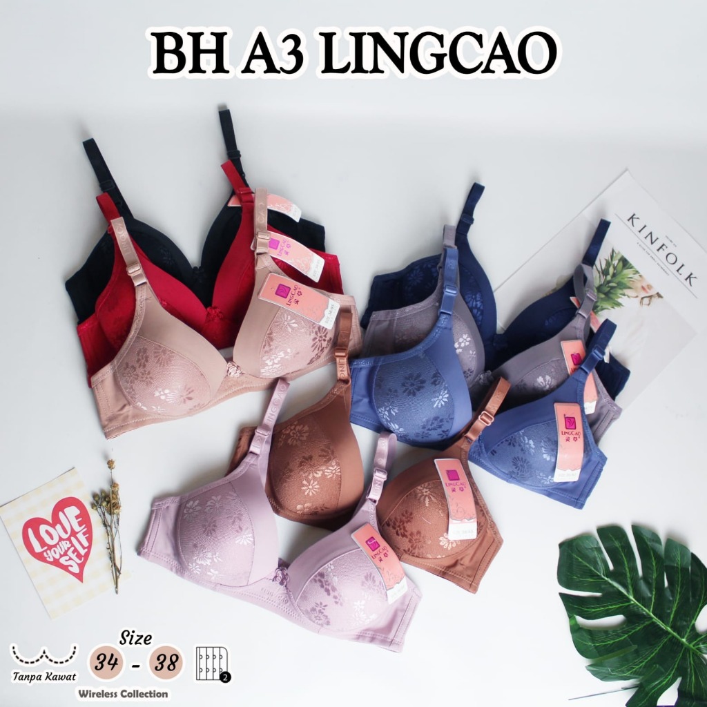 BRA BUSA TANPA KAWAT LINGCAO / BH BUSA MOTIF BRUKAT / BRA LINGCAO A3 ORIGINAL PREMIUM