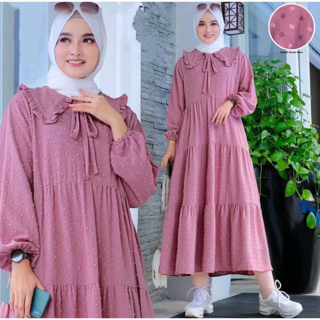 Midi Dress Crinkle Uragiri/Dress uragiri Terbaru Kekinian