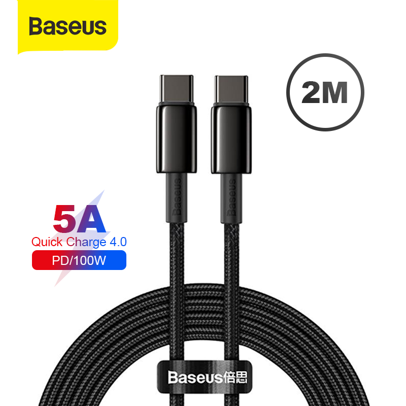 Baseus Kabel Data Type-C to Type-C Fast Charge PD Quick Charge 4.0 100W 2M