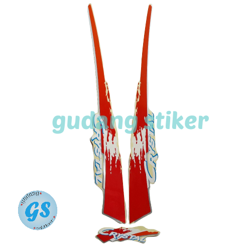Stiker Motor Striping Body Suzuki Crystal Tune 1992 Merah