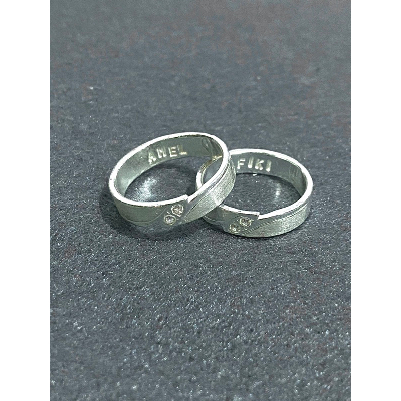 cincin couple cincin tunangan perak murni handmade rj silver