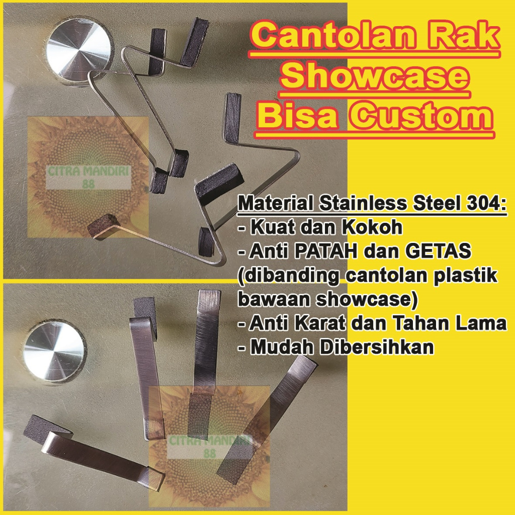 Cantolan Hook Pengait Rak Showcase Custom Tahanan Ambalan Rak Stopper