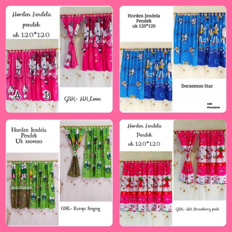 ✅✅ GORDEN TIRAI JENDELA PENDEK TALI PEREKAT KARAKTER ANAK 120x120 KAMAR TIDUR RUANG TAMU MURAH COD T
