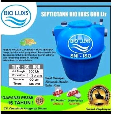 septictank bio, biotech, biofil, bioluxs 600 liter harga pabrik