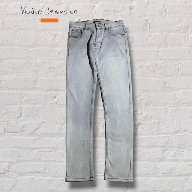 Celana Panjang Longpants Jeans Nudie Thin Finn Grey Skinny Fit Original Second Preloved