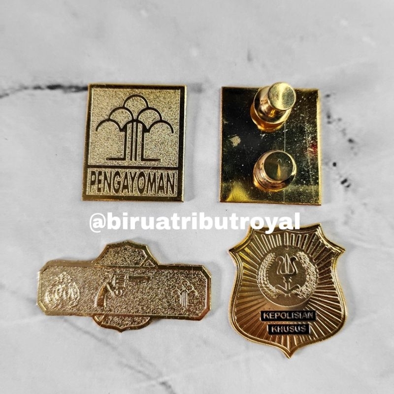 PIN BREVET KUMHAM FULL KUNINGAN / ATRIBUT KUMHAM PENGAYOMAN TEMBAK KEPOLISIAN KHUSUS - KEMENKUMHAM