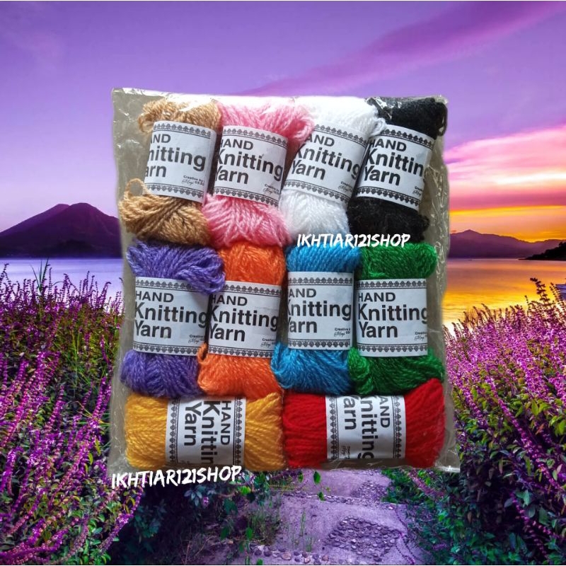 1 Pack Benang Wol Warna-Warni/Benang Rajut Sulam Wol Kecil Perpack isi 10 Pcs