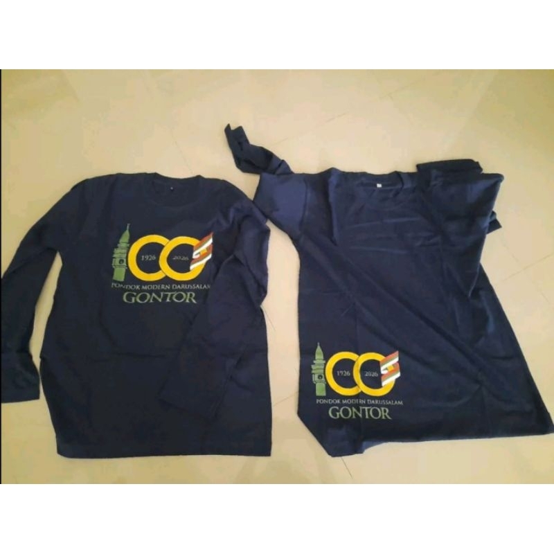 KAOS GONTOR PERINGATAN 100 TAHUN GONTOR LENGAN PANJANG BAHAN CUTTON ADEM WARNA BERMACAM MACAM
