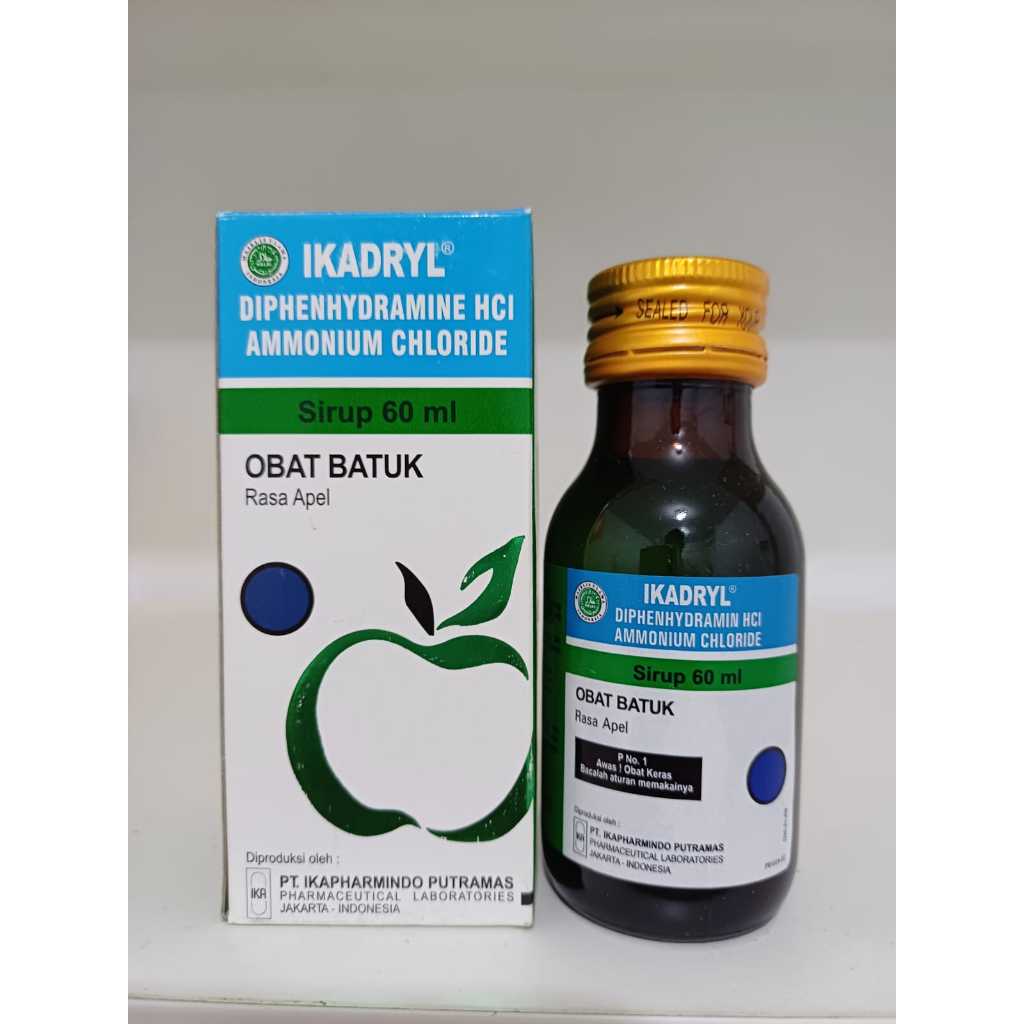 Ikadryl obat batuk rasa Apel (60 ml)