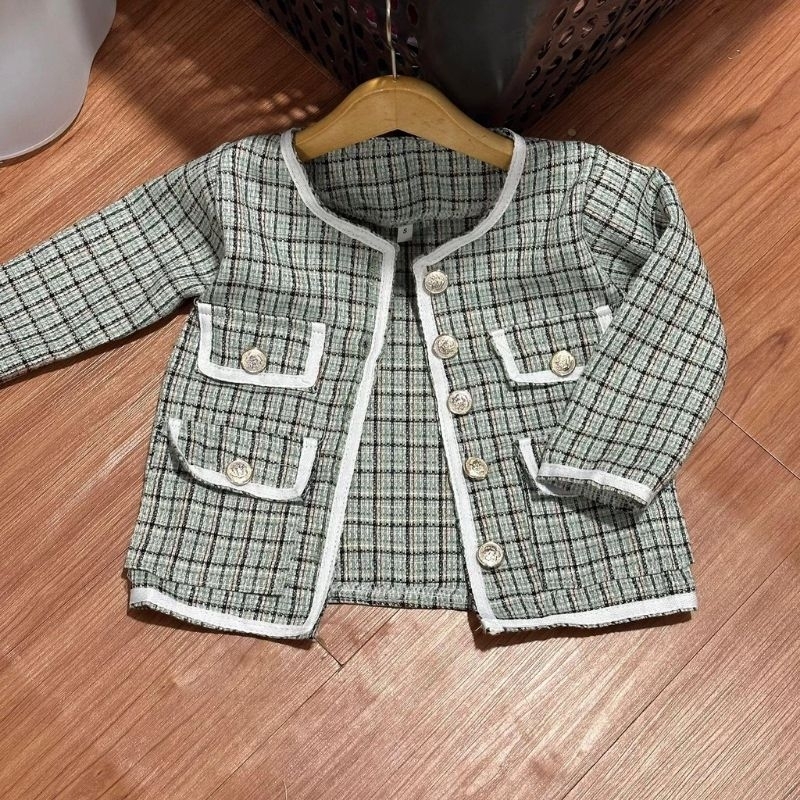 Blazer Tweed Cardigan Anak Premium Korean