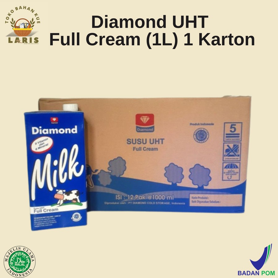 

Diamond UHT Milk Full Cream 1 Karton (12 x 1 Liter)