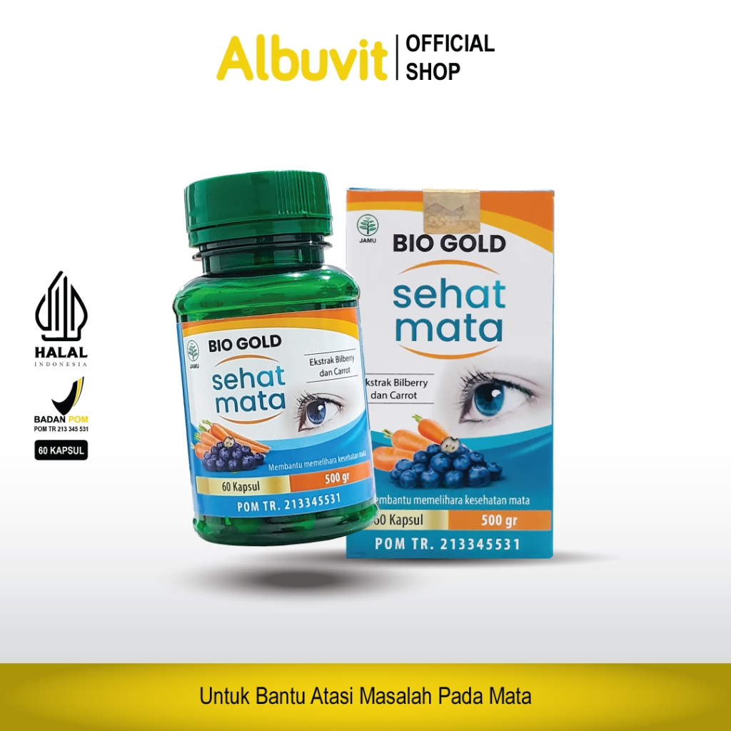 Kapsul Sehat Mata Bio Gold Ekstrak Blueberry dan Wortel  HALAL BPOM