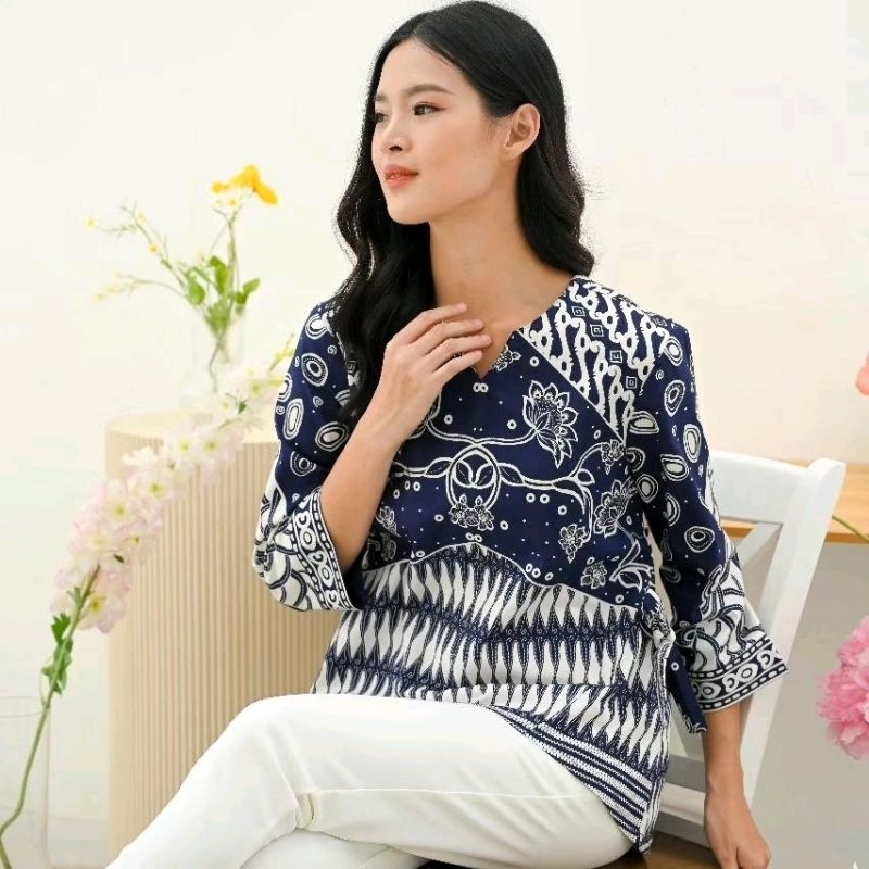 Atasan Batik Wanita/Blus Batik Wanita Pita Samping #289