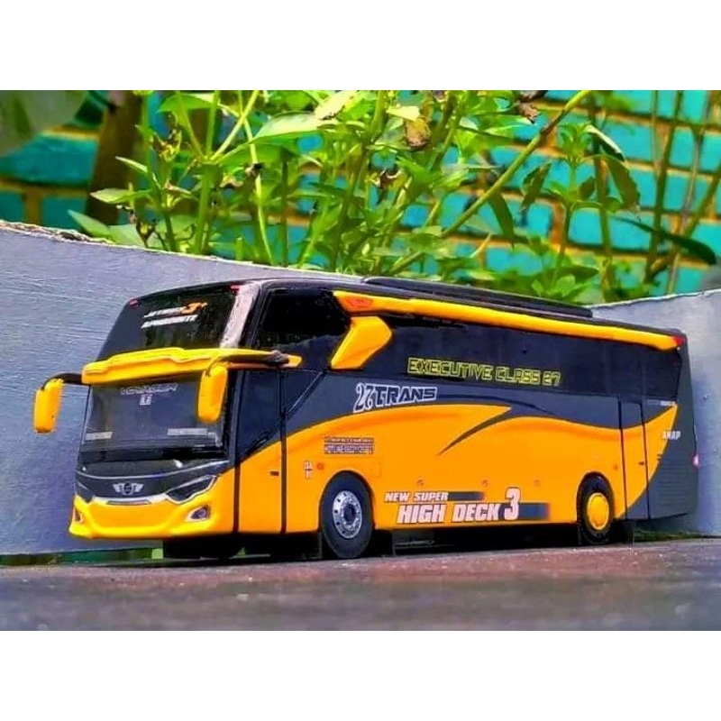miniatur bus Stj full lampu leed kelap kelip