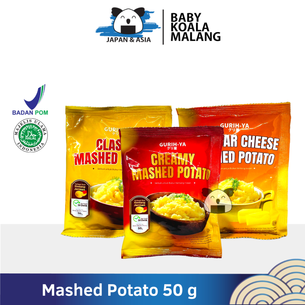 

GURIH-YA Mashed Potato Creamy Cheese 50 g Halal | Tepung Kentang Instan.