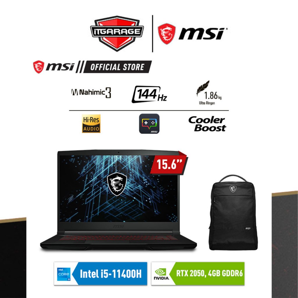 MSI GF63 11UCX-1617ID|i5-11400H/8G/512G/RTX2050-4G