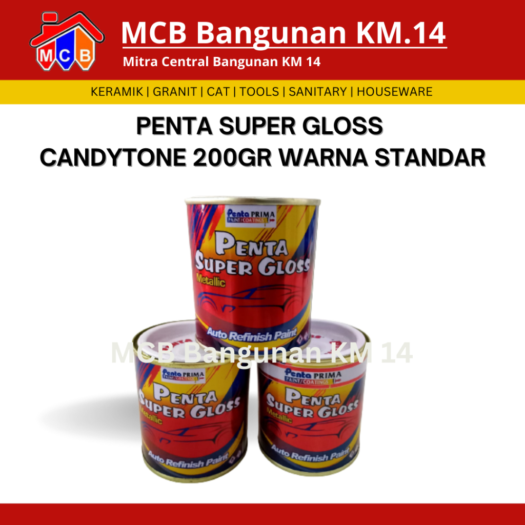 CAT PENTA SUPER GLOSS CANDYTONE 200GR WARNA STANDAR - CAT PENTA CANDYTONE - PENTA CANDYTONE