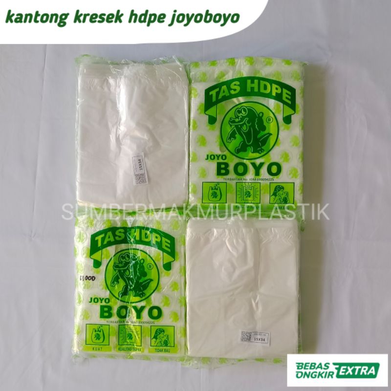 kantong plastik kresek HDPE joyoboyo hijau ukuran 15×34