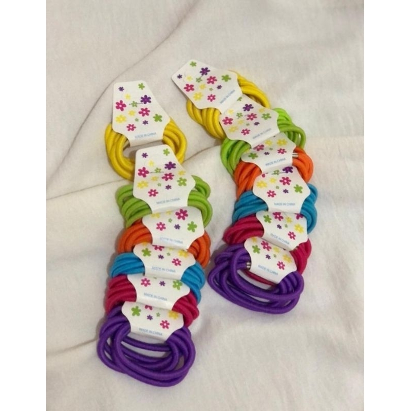 Ikat rambut korea polos tebal, karet rambut korea tebal. isi 6 pcs