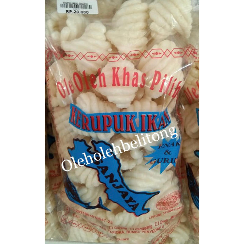 

Kerupuk Sanjaya Spiral. asli bangka belitung. halal. Kerupuk ikan bangka belitung. Oleh-oleh legendaris. Kerupuk getas udang. kerupuk cumi. keripik. makanan ringan. krupuk renyah. tanpa pengawet. cemilan keluarga. cemilan anak. cemilan enak