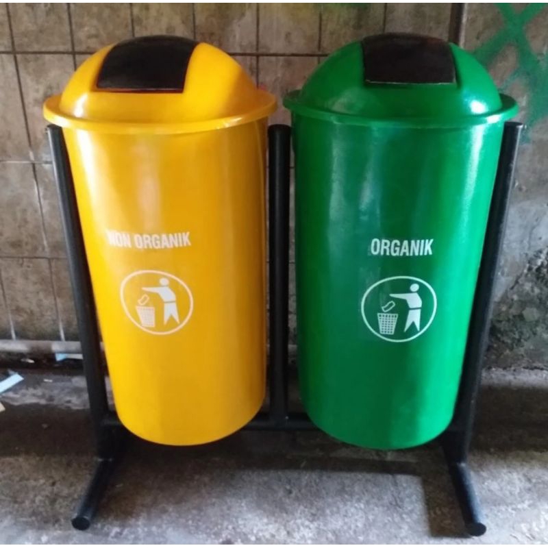 tempat sampah bulat 80L fiber